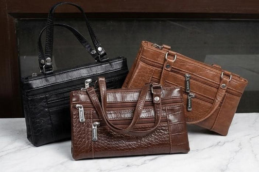 Premium Croco Texture Handbag Collection | Elegant Multi-Pocket Handbags