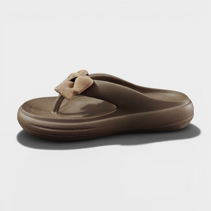 Elegant Bow Comfort Flip Flops – Lightweight Casual Slippers for Women