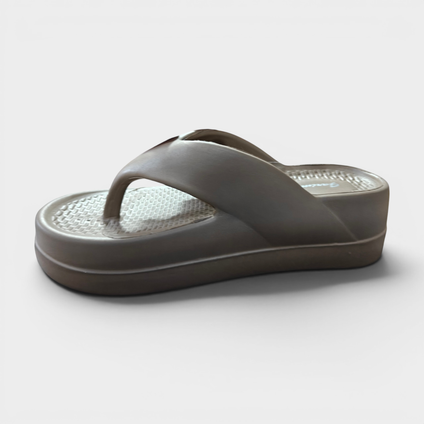 Elegant Bow Platform Flip Flops for Girls – Beige & Pink Casual Slippers