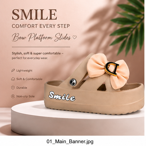 Cute Bow Platform Slippers for Everyday Comfort