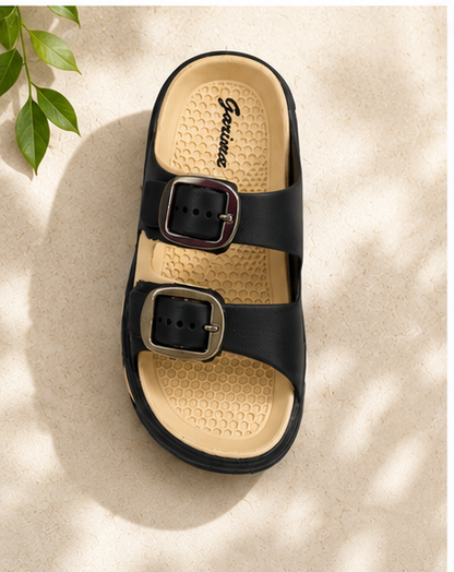 Stylish Dual-Buckle Comfort Sandals